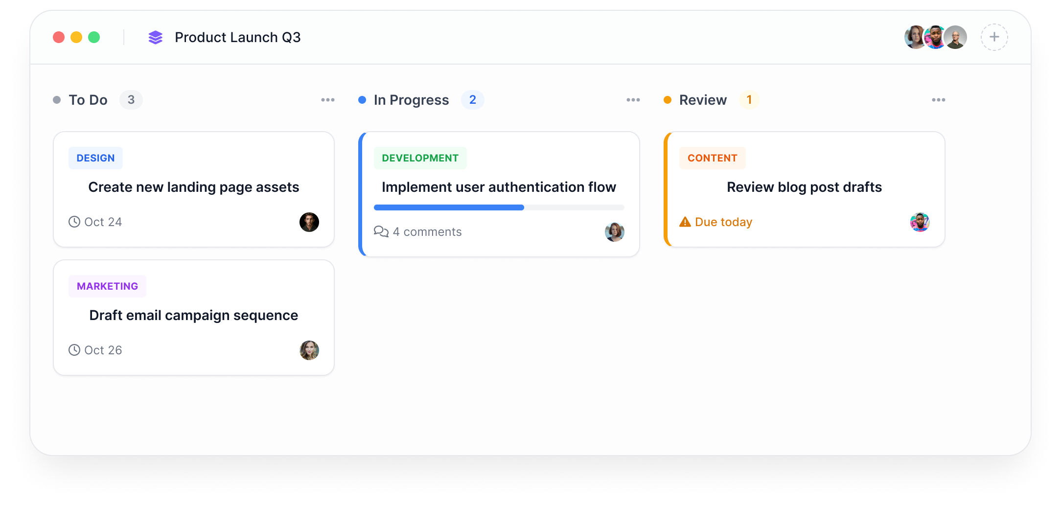 example of product screen